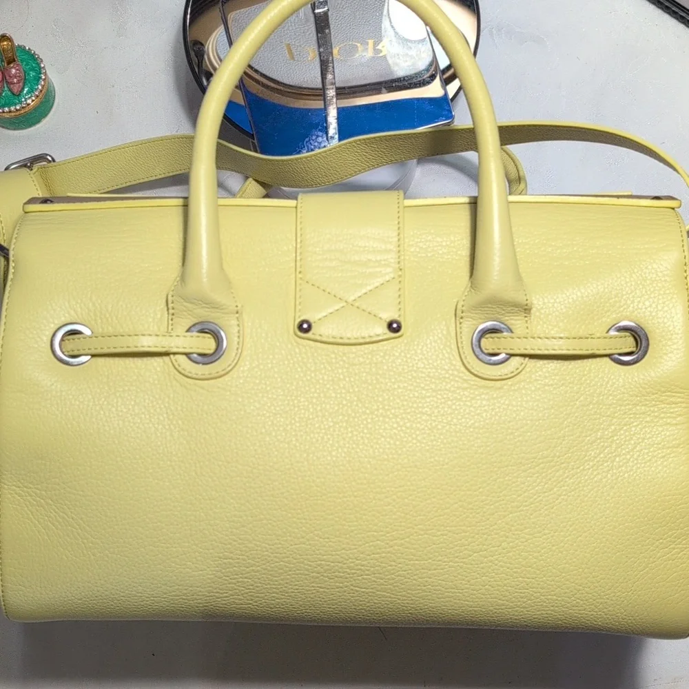 Jimmy Choo Rosalie Color Block  Yellow and Taupe 2 Way Satchel - RARE🔥🔥